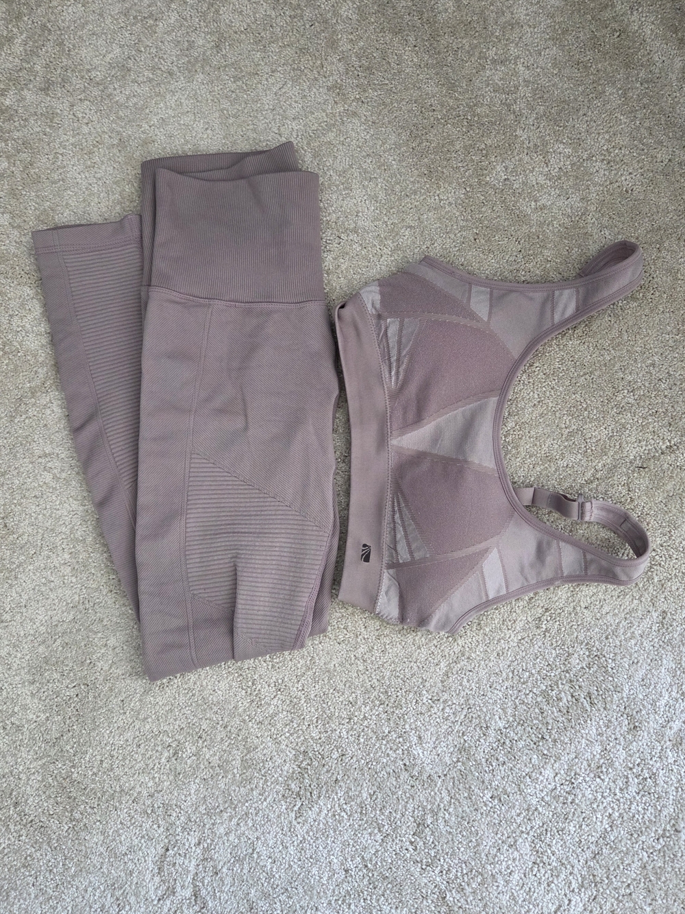 Mauve Active Set - Sports Bra + Leggings
